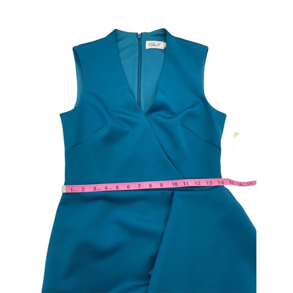 ELIZA J Womens In Peacock Ruffle Stretch Satin Gown Size 8 - Picture 7 of 10